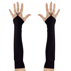 Rukavičky černé s poutkem na prst saténové